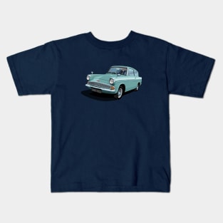 Ford Anglia in seafoam blue Kids T-Shirt